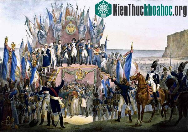 Napoleon cùng Quân đoàn Lê dương, đội quân do tự tay Napoleon thành lập và chỉ huy.