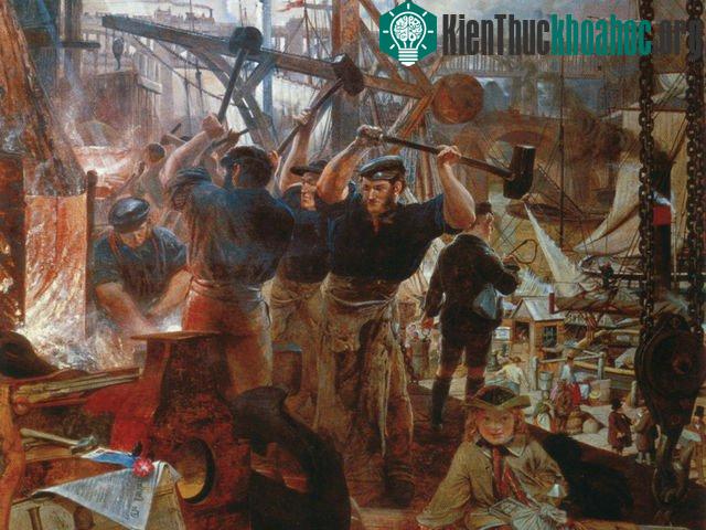 Cuộc cách mạng công nghiệp ở Anh ra đời do việc sử dụng sắt, thép kết hợp với việc phát hiện ra các nguồn năng lượng mới.