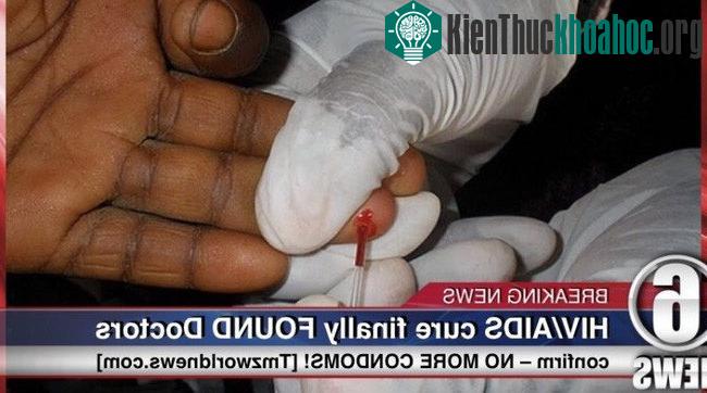 Đoạn tin xác nhận trên truyền hình về nghiên cứu tìm ra phương pháp điều trị HIV.