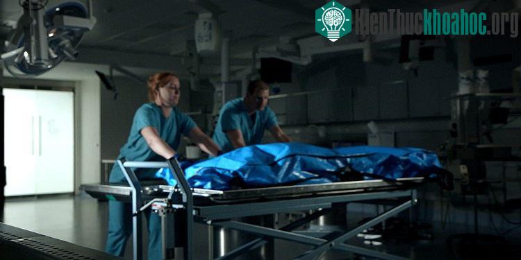 Các bác sĩ chuẩn bị giải phẫu cơ thể nặng hơn 100kg của một phụ nữ Mỹ. (Ảnh: BBC).