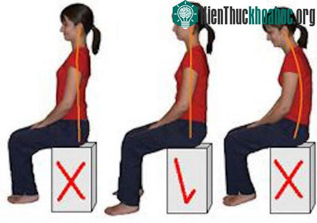 Tư thế ngồi đúng, lưng không quá cong hay quá thẳng. (Ảnh: P.T).