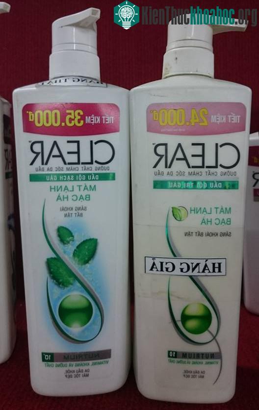 Dầu gội Clear thật và giả.