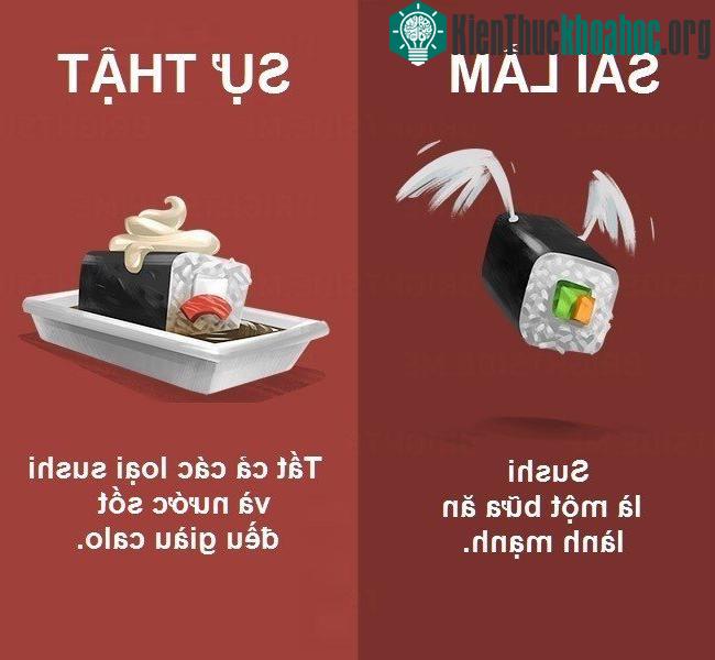 Theo Independent, sushi có nguyên liệu là cá sống, cơm gạo trắng, giàu carbs tinh chế, vì vậy, cần nhiều thời gian để tiêu hóa, dẫn đến tăng lượng đường trong máu, khiến bạn thèm ăn nhiều hơn. Ngoà...