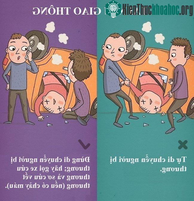 Nếu gặp tai nạn xảy ra trên đường, bạn không nên tự ý di chuyển người bị thương ra khỏi hiện trường
