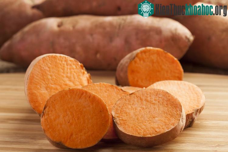 Khoai lang cung cấp năng lượng, giữ gìn sức khỏe tiêu hóa bình thường và cũng cung cấp đủ chất xơ và vitamin C và A.