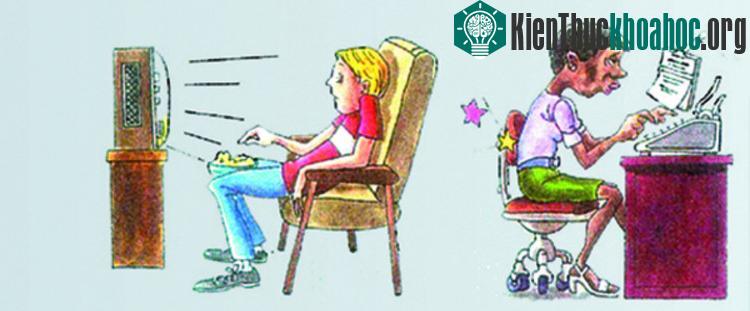 Không nên: Không ngồi ghế quá cao hoặc quá xa so với vị trí làm việc.