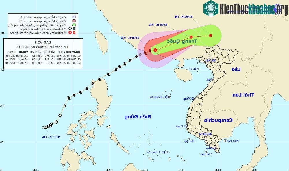 Vị trí của bão Nida.