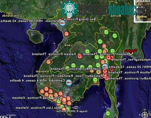 Google Earth cung cấp bản đồ đại dịch cúm gà toàn cầu ảnh 0