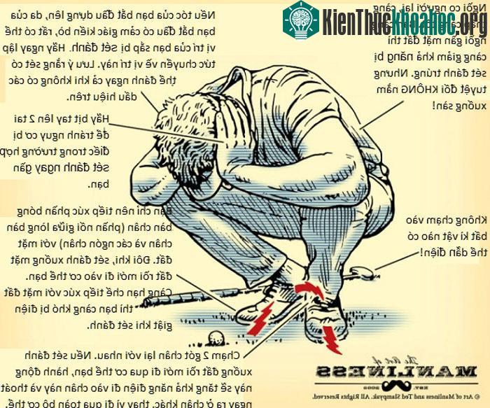 Tư thế ngồi để tránh bị sét đánh