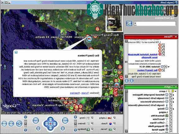 Google Earth cung cấp bản đồ đại dịch cúm gà toàn cầu ảnh 1