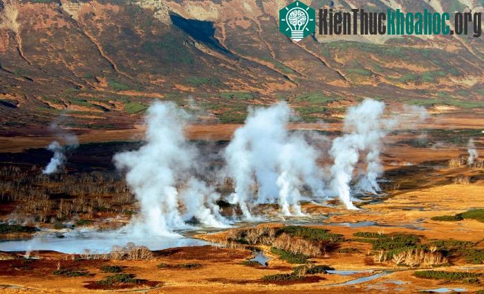 Hơi nóng phun lên từ các khe nứt và mạch nước. (Ảnh: Igor Shpilenok/naturepl.com).