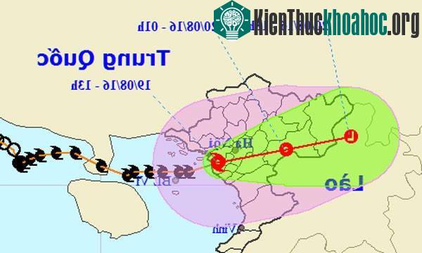 Dự báo lúc 13h chiều 19/8 của NCHMF.