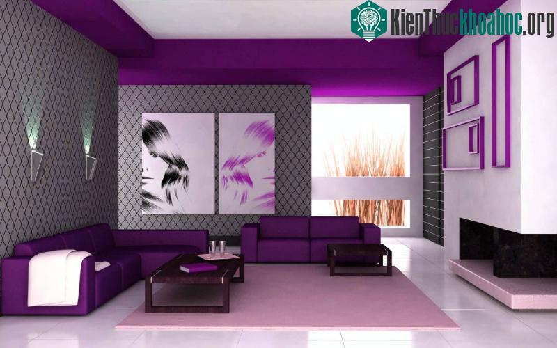 Màu tím tăng sự hấp dẫn cho căn phòng