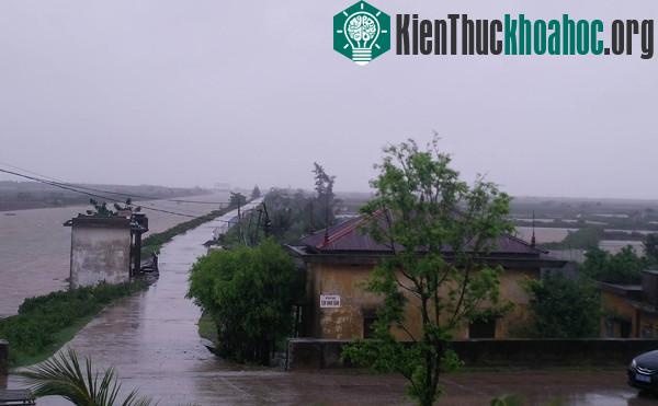 Bão gây mưa lớn ở Ninh Bình. (Ảnh: Phương Vy).