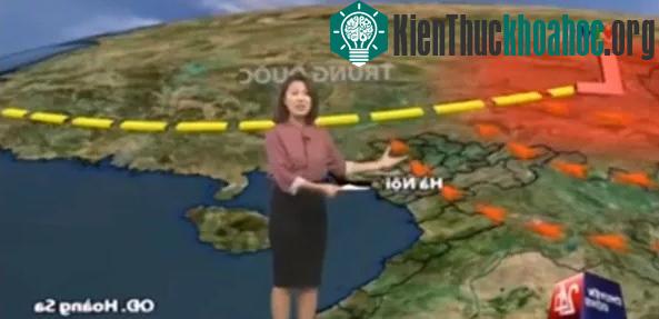 Nguyên nhân khiến nhiệt độ miền Bắc tăng cao giữa mùa đông là do vùng thấp từ Vân Nam (Trung Quốc) kết hợp với rãnh thấp mang nhiều nhiệt lượng - (Ảnh cắt từ clip).