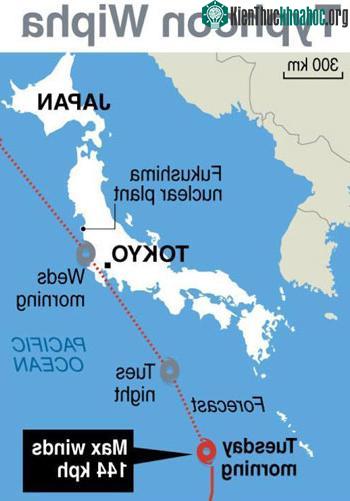 Đường đi dự kiến của bão Wipha. (Đồ họa: AFP)