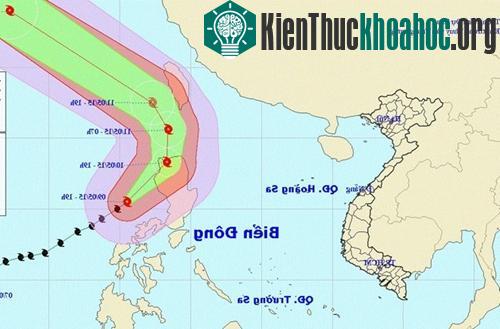 Đường đi dự kiến của cơ bão Noul. (Ảnh: NCHMF)