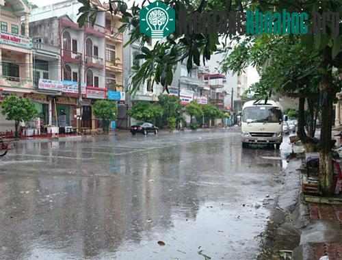 Thị trấn Cái Rồng vắng vẻ do ảnh hưởng của cơn bão Rammasun. (Ảnh: Thanh Tùng)