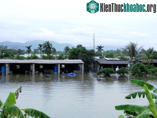 Thành phố Uông Bí ngập lũ do mưa lũ