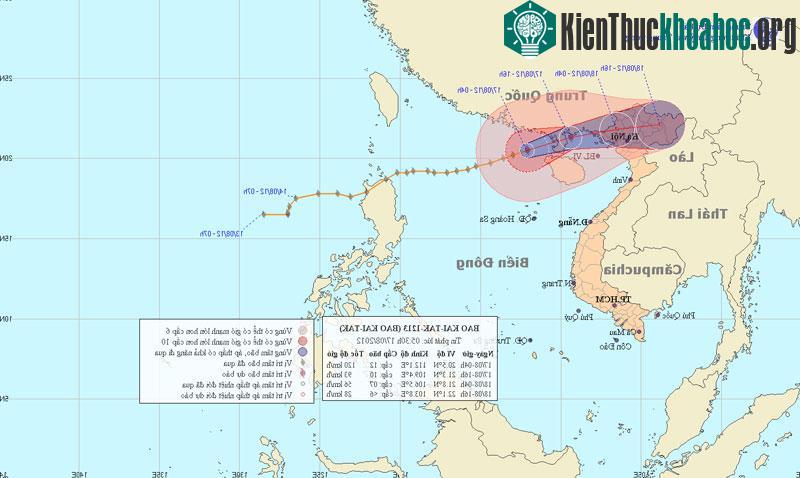 Chùm ảnh đường đi và vị trí cơn bão