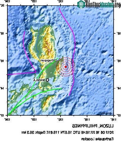 Bản đồ cho thấy vị trí của trận động đất. (Đồ họa: USGS)