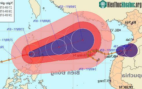 Bão Nesat mạnh cấp 13 đang tiến vào biển Đông.