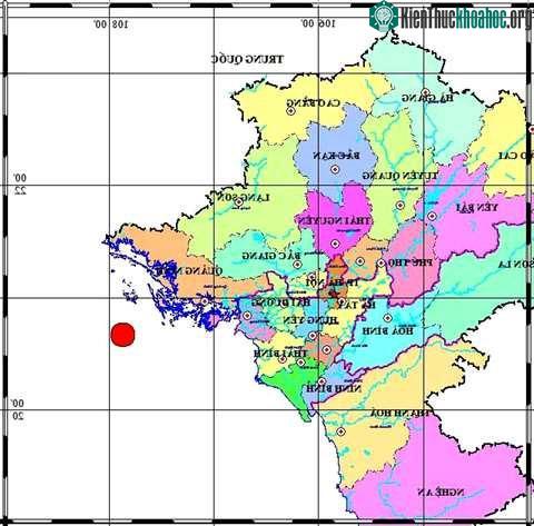 Bản đồ chấn tâm trận động đất vào chiều 5/9 (Trung tâm báo tin Động đất và cảnh báo sóng thần)