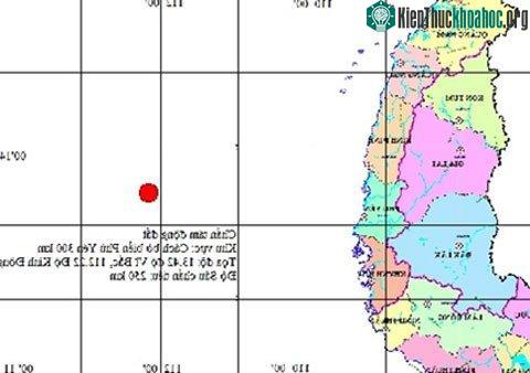 Còn động đất đến 6,8 độ Richter ngoài khơi VN Bản đồ tâm chấn động đất. (Ảnh: igp-vast.vn)