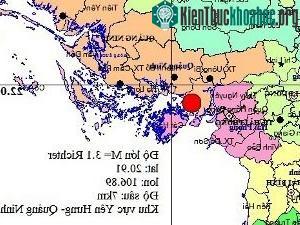 Bản đồ chấn tâm động đất. (Nguồn: Viện Vật lý địa cầu).