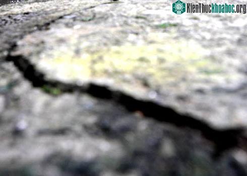 Động đất làm nứt toác nền nhà dân ở Trà Giác, huyện Bắc Trà My. (Ảnh: Trí Tín)