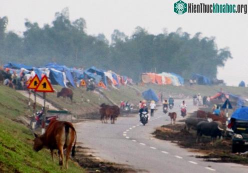 Cuộc sống khốn cùng trên bờ đê chạy lũ ảnh 2