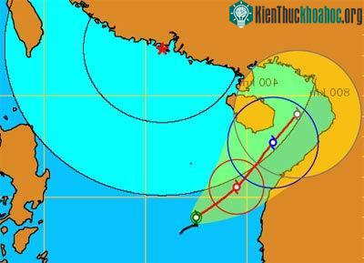 Đường đi của bão số 2 theo Đài KTTV Hongkong.