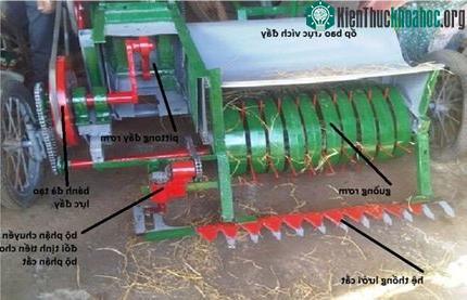 Máy thu gom rơm do Trường Đại học Kỹ thuật Công nghệ TPHCM chế tạo (Ảnh: N. Minh)