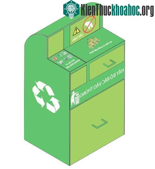 Mô hình thùng xử lý rác sơ bộ của nhóm. (Ảnh: Nhóm cung cấp).