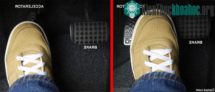 Nhấc chân ra khỏi chân ga ngay lập tức chuyển sang chân phanh để tạo thói quen kiểm soát tốc độ của xe.
