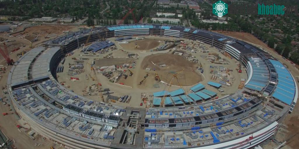 Trụ sở mới của Apple (Campus 2) tại thành phố Cupertino, bang California, Mỹ, đang trong quá trình hoàn thiện và dự kiến được đưa vào sử dụng vào đầu năm tới. Tòa nhà 4 tầng với hình dáng giống phi...