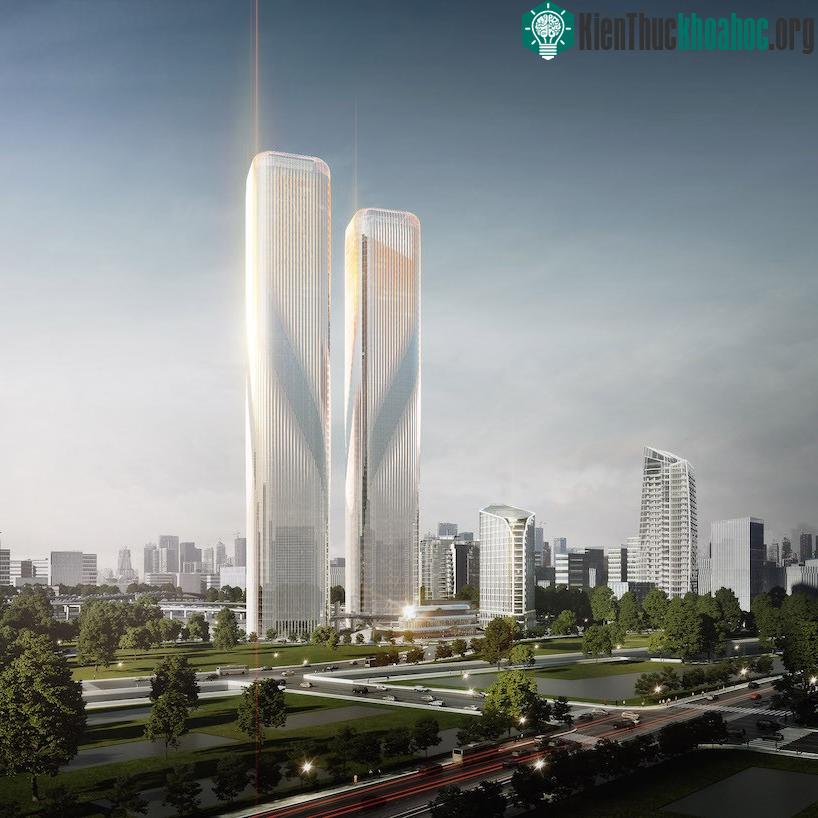 Tòa tháp đôi chọc trời dự kiến Hai tháp Zhejiang Gate có chiều cao 280 m với tổng diện tích 370.000 m2xây dựng tại Hàng Châu, Trung Quốc với theo định hướng thân thiện với môi trường.