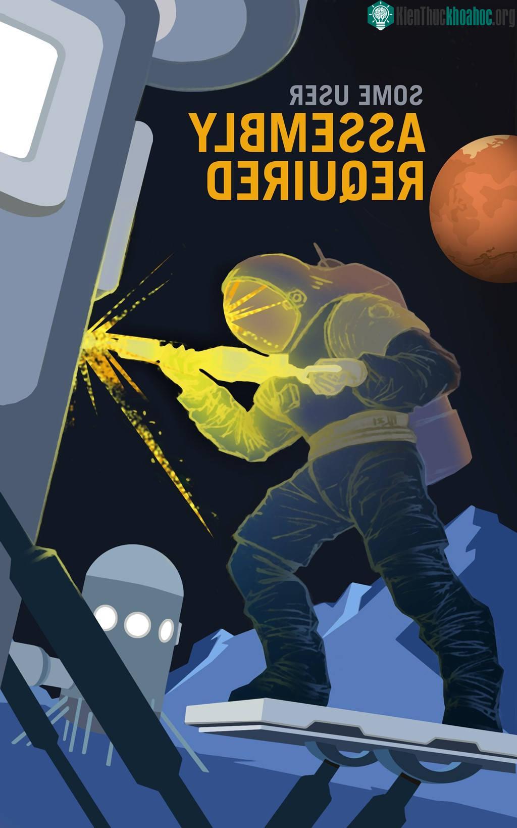 NASA bắt đầu sử dụng những tấm poster tương tự với mong muốn giúp con người hình dung về cuộc sống tương lai trong không gian. Đầu năm nay, cơ quan này còn tung ra bản quảng cáo thúc đẩy du lịch kh...