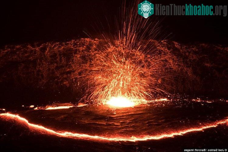 Khi các mảng kiến tạo tách ra, một số núi lửa đang hoạt động nhô lên dọc theo đường nối.