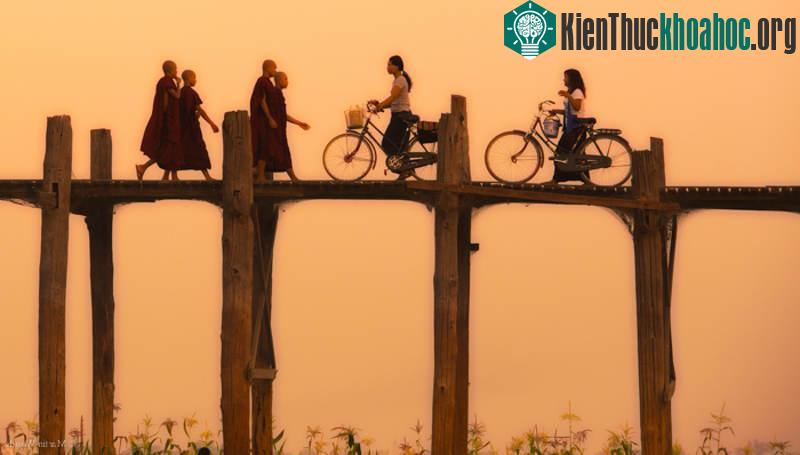Ban đầu, cây cầu này hoàn toàn được dựng bằng gỗ nhưng sau đó một số trụ và lan can cầu ở phần ngập trong nước đã được thay bằng trụ bê tông để đảm bảo an toàn cho người đi lại