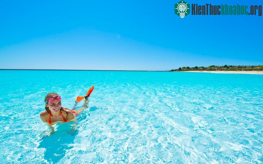 Năng lượng mặt trời sẽ làm nước nóng lên, đạt nhiệt độ khoảng 26 độ C, cao hơn 9 độ so với nước biển, tạo sự thoải mái dễ chịu cho người bơi. (Ảnh: Themetapicture).
