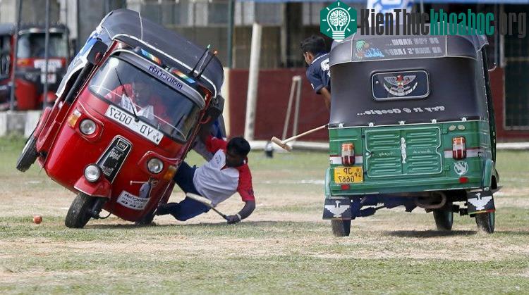 Chơi polo bằng xe Tuk Tuk ở Galle, Sri Lanka.