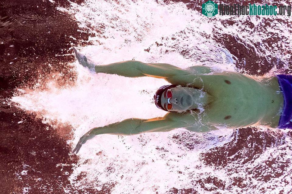 Những động tác uyển chuyển dưới làn nước trong xanh tạo nên huyền thoại Olympic.
