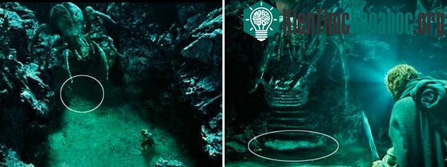 Trong "The Lord of the Rings: The Return of the King" (Chúa tể những chiếc nhẫn: Sự trở về của nhà vua), một trong những chiếc cầu thang đã biến mất cùng Frodo