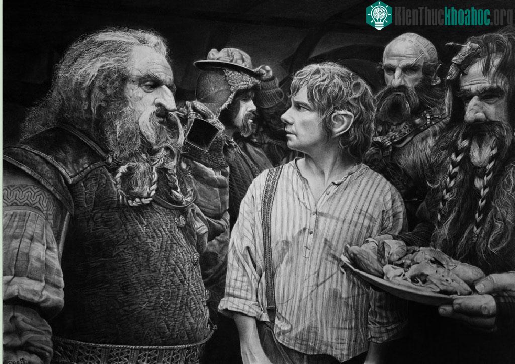Bức tranh vẽ lại một cảnh trong phhim The Hobbit