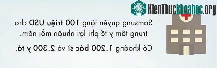 Samsung đóng góp không nhỏ vào trung tâm y tế phi lợi nhuận.