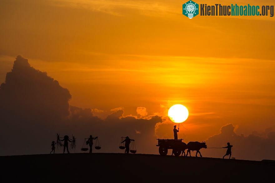 Hoàng hôn trên cánh đồng cát bất tận nằm gần Phan Rang.