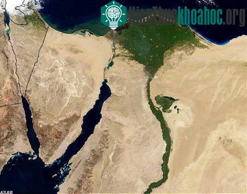 Hình ảnh sông Nile do Nasa chụp từ trên cao thuộc sa mạc Egypt. (Ảnh: LiveScience)