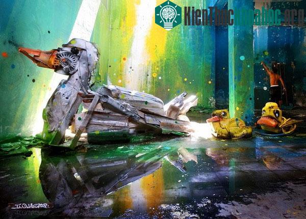 Street art: Ý tưởng tái sử dụng rác thú vị