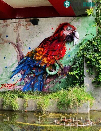 Street art: Ý tưởng tái sử dụng rác thú vị